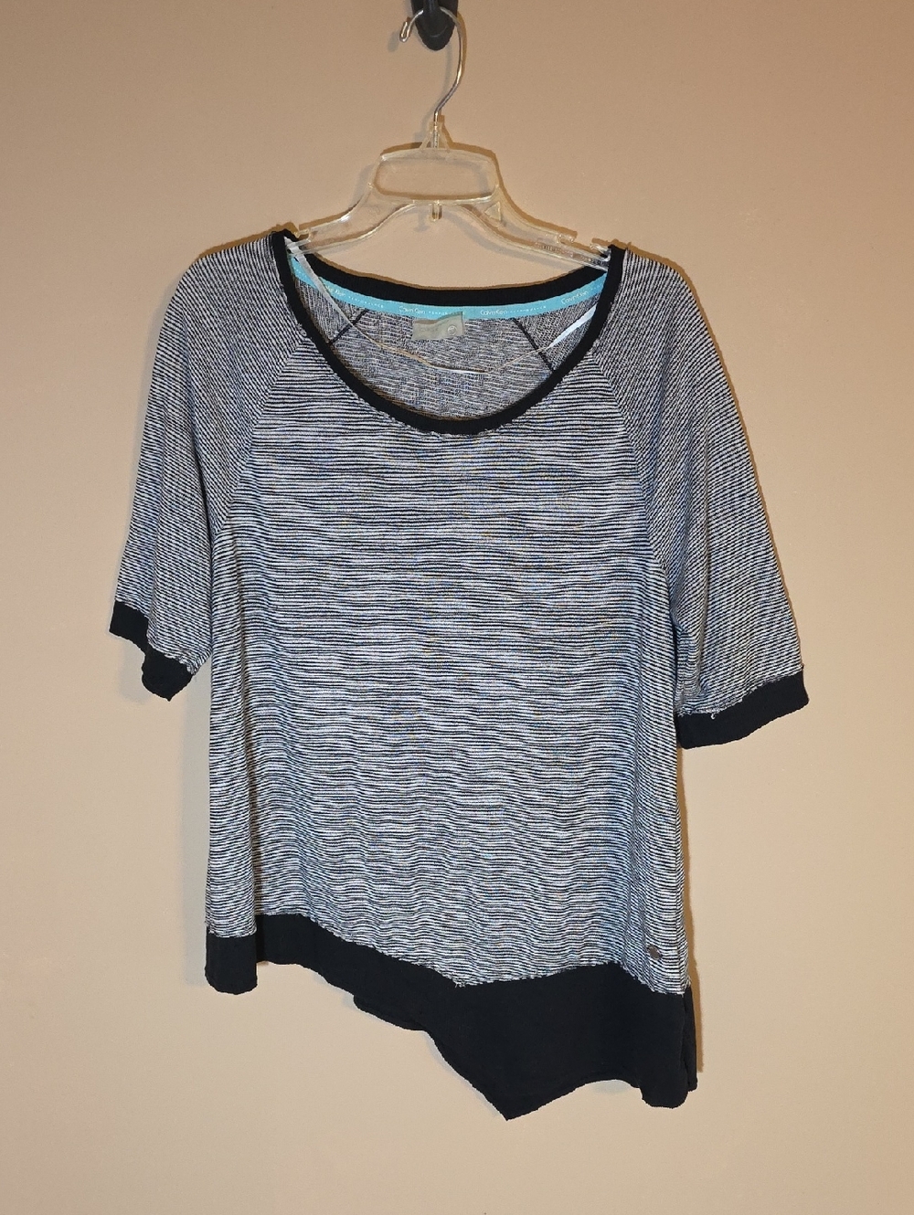Womens Calvin Klein Performance Dry Black & White Short Sleeved Shirt Size XL